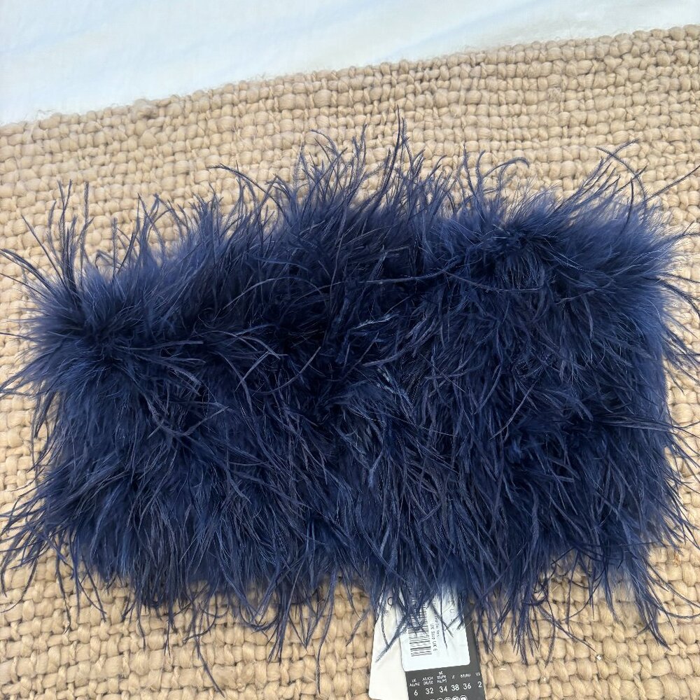 Club L London Dream Daze real feather bandeau top - Blue  UK size 6